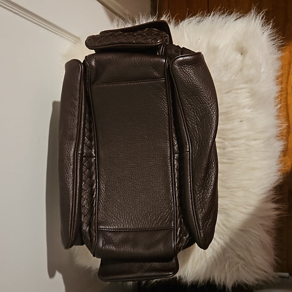 Authentic Bottega Veneta dark chocolate Intrecciato Cervo Cocker Satchel Hobo - Picture 11 of 13